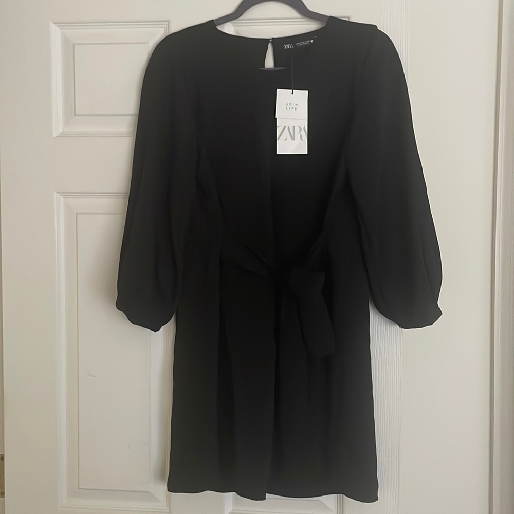 Black A-line Zara Dress with belt